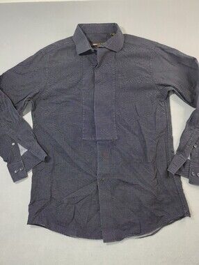 BCBG Men's Grey Long-Sleeve Button-Up Shirt